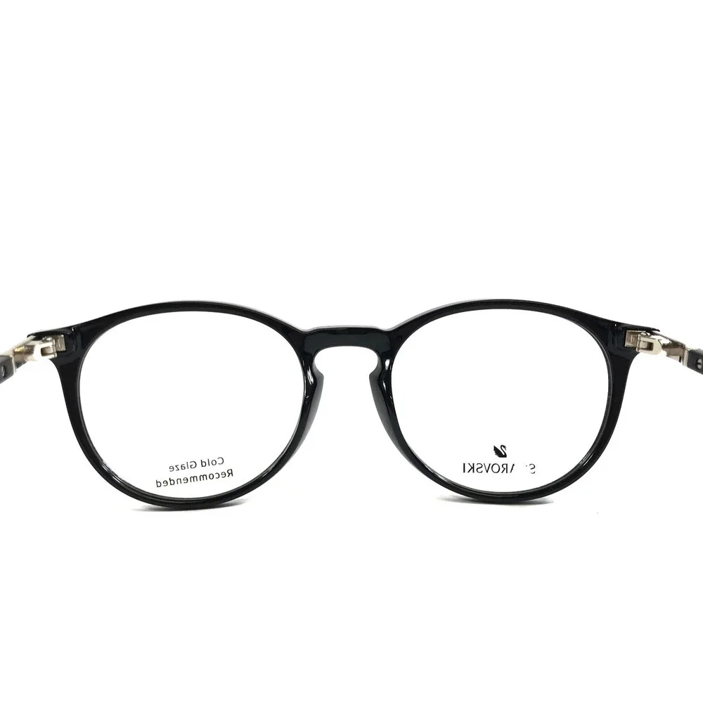 Swarovski Eyeglasses Frames SW5217 001 Black Silver Round Crystals 50-19-140